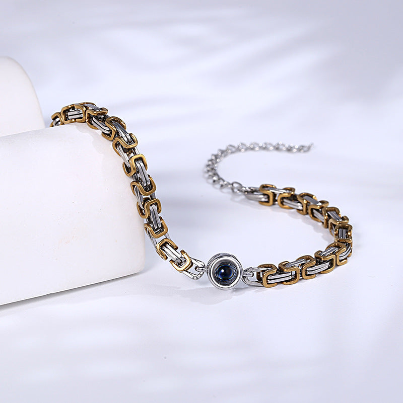 Fotoarmband aus Titan-Edelstahl – Geschenk für Paare