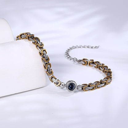 Fotoarmband aus Titan-Edelstahl – Geschenk für Paare