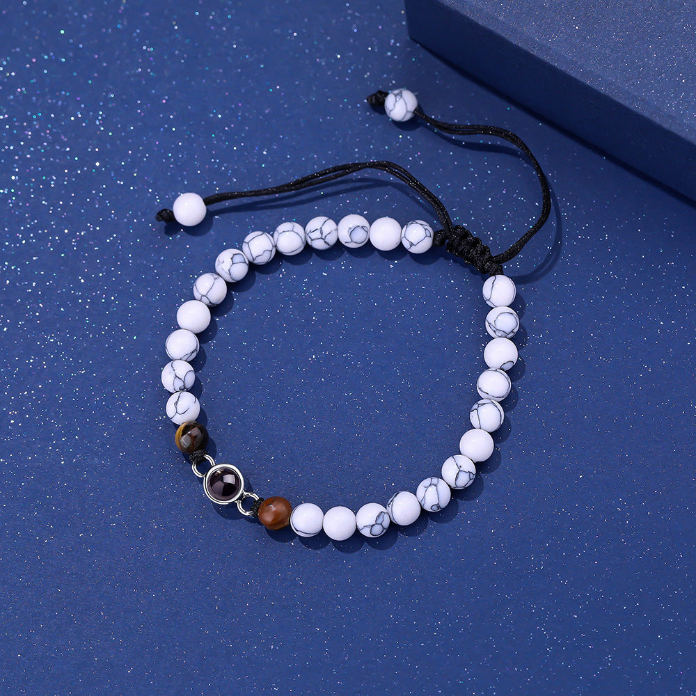 Neues Fotoarmband mit Anhänger aus synthetischen runden Perlen