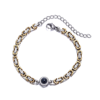 Fotoarmband aus Titan-Edelstahl – Geschenk für Paare