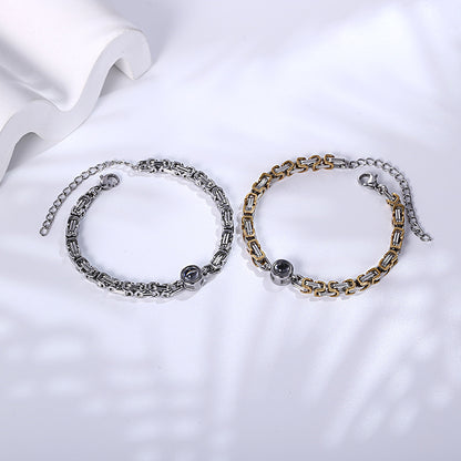 Fotoarmband aus Titan-Edelstahl – Geschenk für Paare