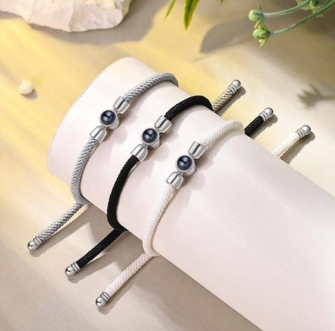 Geflochtenem Band Personalisiertes Foto Projektion Armband