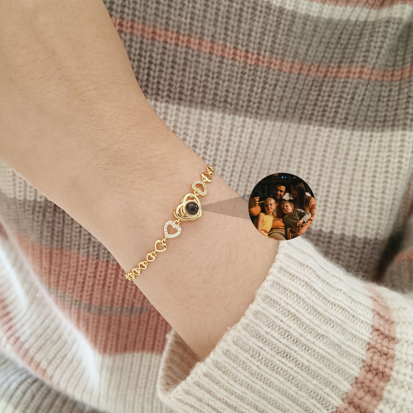 Herz-Armband mit Foto-Projektion – Erinnerungsarmban
