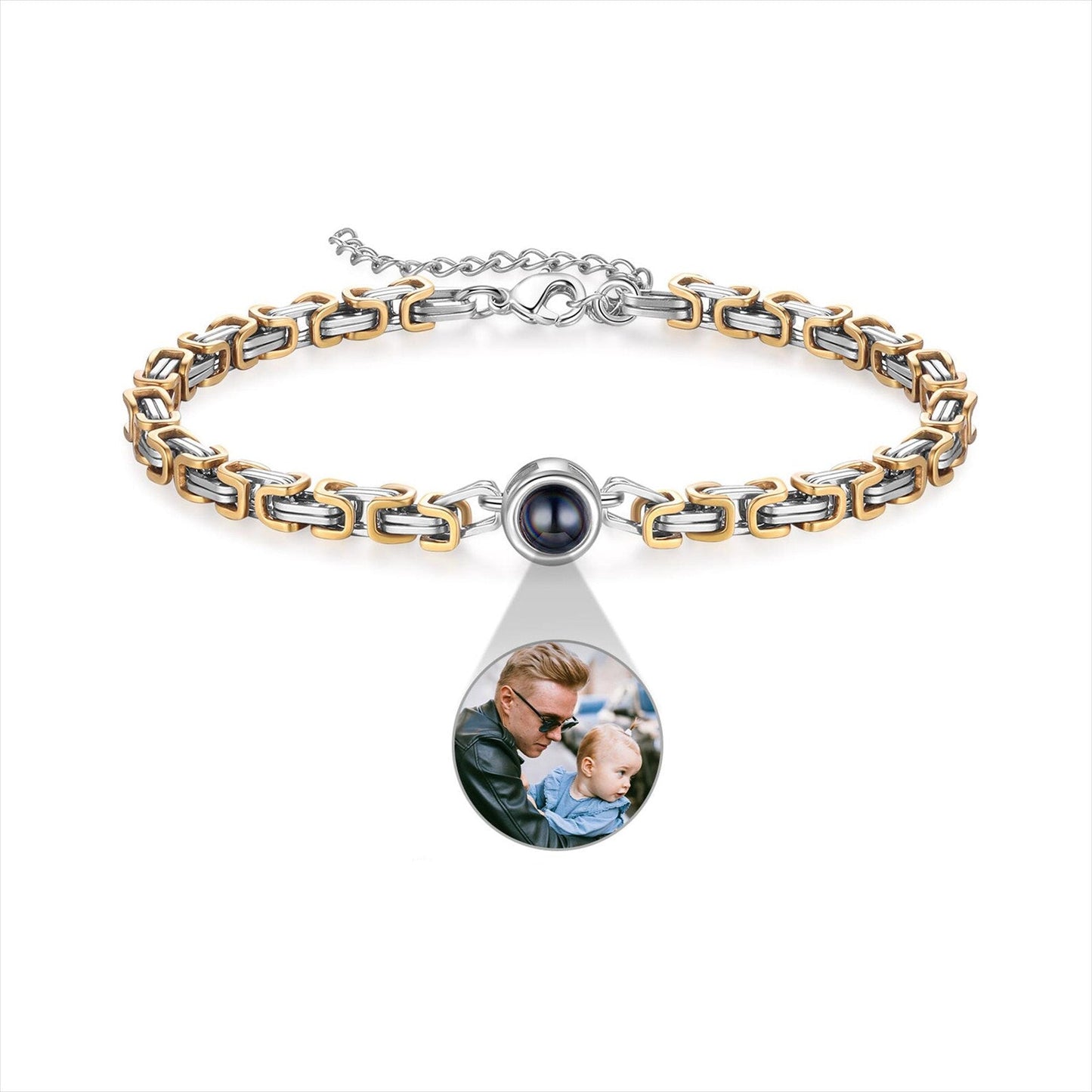 Fotoarmband aus Titan-Edelstahl – Geschenk für Paare