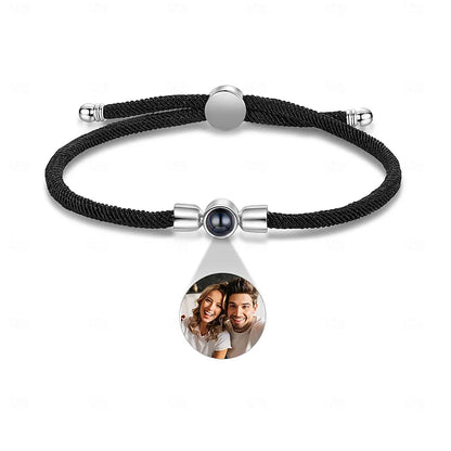 Geflochtenem Band Personalisiertes Foto Projektion Armband